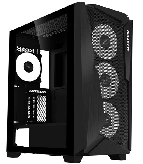 Gigabyte C301 GLASS V2 PC Case
2 x 3.5'' / 2 x 2.5'
Fan layout:Front: 120mm x 3 or 140mm x3  Top: 120mm x 3 or 140mm x2, Rear: 120mm x 1  4x 120mm Fans Included
USB 3.1 Gen2 Type-C x1, USB 3.0 x2
Colour: Black
Mini ITX / Micro ATX / ATX / E-ATX
